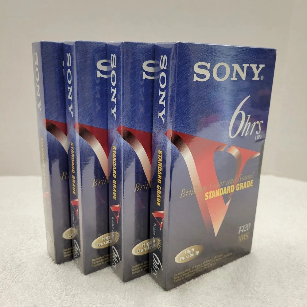 Sony T-120 standard grade blank VHS tapes lot of 4